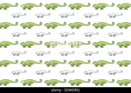 Flat Chameleon Reptile Pattern Background, can be used for business designs, presentation designs or any suitable designs. Stock Vector