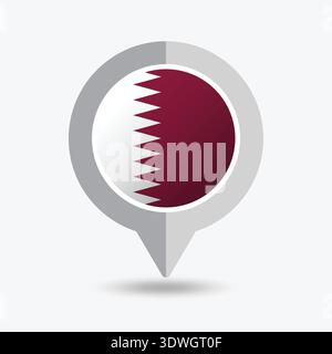 Qatar Location Pin Icon Vector Illustration Stock Vector