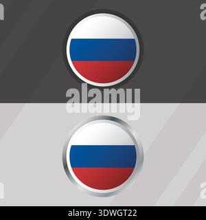 Vector Russia Round Flag Template Stock Vector