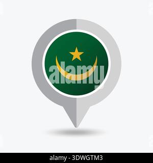 Mauritania Location Pin Icon Vector Illustration Stock Vector