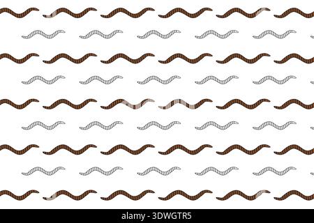 Flat Earthworm Animal Pattern Background, can be used for business designs, presentation designs or any suitable designs. Stock Vector