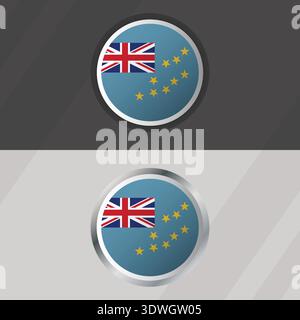 Vector Tuvalu Round Flag Template Stock Vector