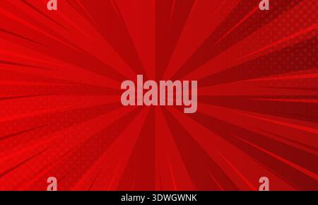 Modern Red Comic Pop Art Background, can be used for business designs, presentation designs or any suitable designs. Stock Vector