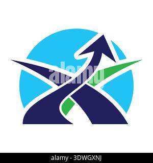 Modern initial letter X arrow icon with clean geometric style and minimalist concept. Ideal for technology, navigation, digital interface, startup ide Stock Vector