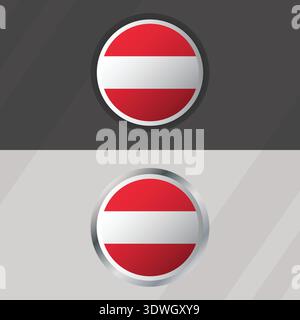 Vector Austria Round Flag Template Stock Vector