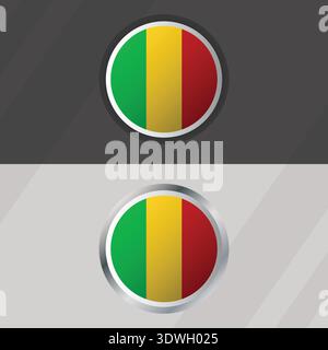 Vector Mali Round Flag Template Stock Vector