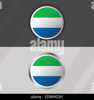 Vector Sierra Leone Round Flag Template Stock Vector