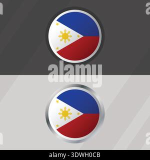 Vector Philippines Round Flag Template Stock Vector