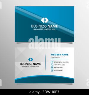 Modern Gradient Blue Lined Business Card With Curves, can be used for business designs, presentation designs or any suitable designs. Stock Vector