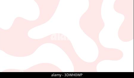 Pastel pink and white abstract liquid fluid shapes background Stock Vector