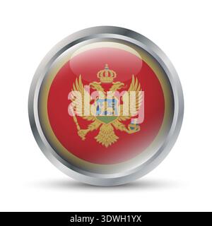 Montenegro Flag 3D Badge Illustration Stock Vector