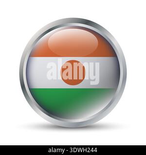 Niger Flag 3D Badge Illustration Stock Vector