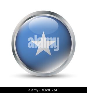 Somalia Flag 3D Badge Illustration Stock Vector