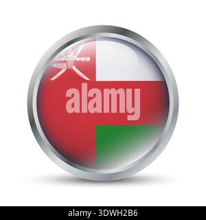 Oman Flag 3D Badge Illustration Stock Vector
