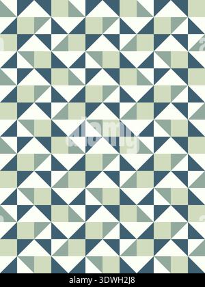 Geometric precision aesthetic, color block tessellation modern seamless vector patterns. Neutral retro colors. Repeatable design for fabric collection Stock Vector