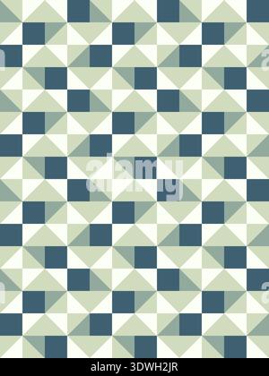 Geometric precision aesthetic, color block tessellation modern seamless vector patterns. Neutral retro colors. Repeatable design for fabric collection Stock Vector