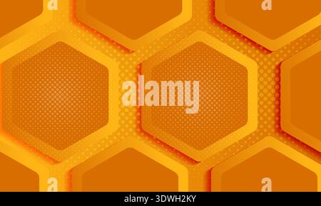 Modern Yellow Hexagon Background, can be used for business designs, presentation designs or any suitable designs. Stock Vector