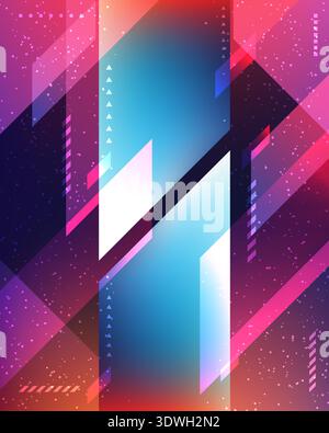 vibrant geometric neon abstract background with futuristic technology gradients and cosmic star light effects for digital creative projects and modern Stock Vector