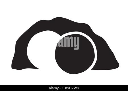 empty tomb of Jesus icon, Easter, Resurrection, Holy Week- vector illustration Stock Vector