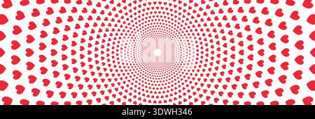 horizontal beautiful spin red heart on white for background and design. Stock Vector