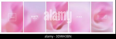 Spring or summer vector blurred gradient background. Soft and pastel floral template with blur effect. Pink and rose color. Stock Vector