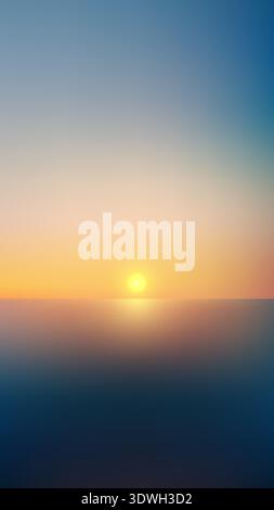 Minimalist ocean sunset background with soft blue and gold gradient for product display and serene nature concepts Stock Vector
