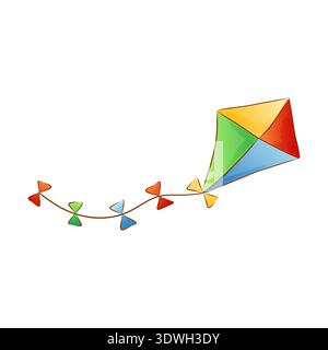 Colorful isolated vector illustration of a kite Stock Vector