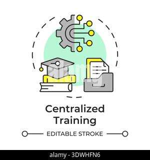Centralized training multi color concept icon Stock Vector