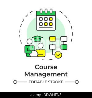 Course management multi color concept icon Stock Vector