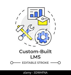 Custom built lms multi color concept icon Stock Vector