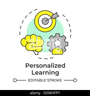Personalized learning multi color concept icon Stock Vector
