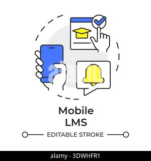 Mobile lms multi color concept icon Stock Vector