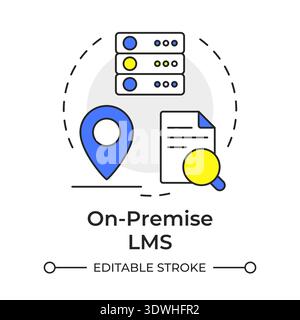 On-premise lms multi color concept icon Stock Vector