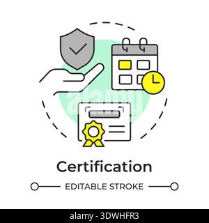 Certification multi color concept icon Stock Vector