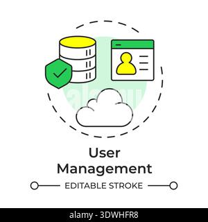 User management multi color concept icon Stock Vector