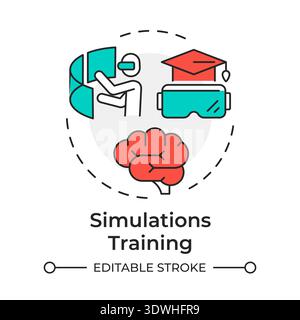 Simulations training multi color concept icon Stock Vector