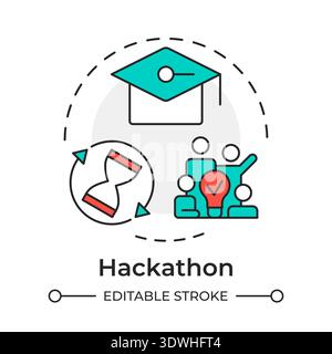 Hackathon multi color concept icon Stock Vector