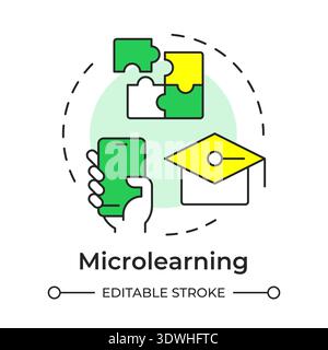 Microlearning multi color concept icon Stock Vector