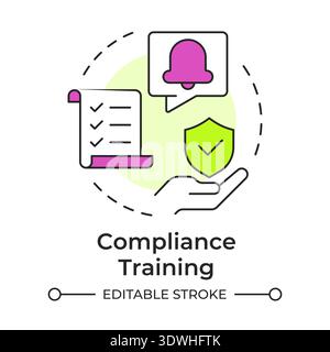 Compliance training multi color concept icon Stock Vector