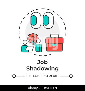 Job shadowing multi color concept icon Stock Vector