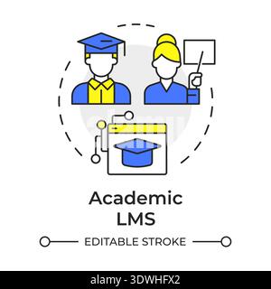 Academic lms multi color concept icon Stock Vector