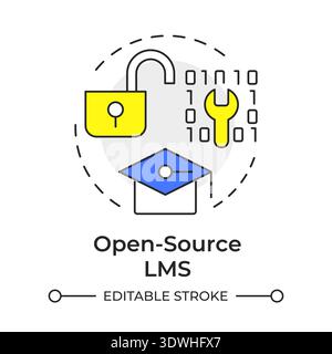 Open source lms multi color concept icon Stock Vector