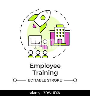 Employee training multi color concept icon Stock Vector