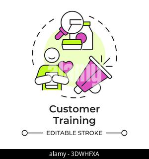 Customer training multi color concept icon Stock Vector