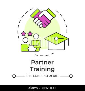 Partner training multi color concept icon Stock Vector