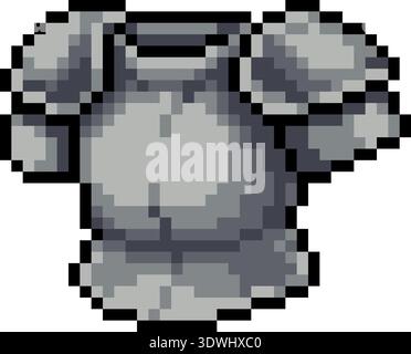 Pixel Art Plate Heavy Armor Video Game Item Icon Stock Vector