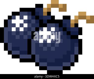 Pixel Art Bombs Video Game Asset Weapon Item Icon Stock Vector