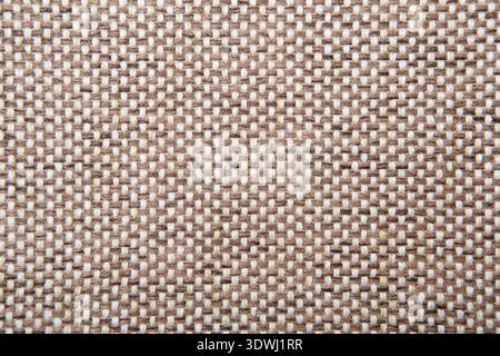 Brown checkered Rough Fabric Texture, Pattern, Background Stock Photo