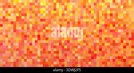 Digital pixel art background featuring gradient orange dots in geometric patterns. Tech abstract texture with screen style mosaic effects and vibrant Stock Vector