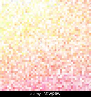 Abstract pixel gradient background, peach digital smooth tech pattern. Perfect for modern screen designs and retro gaming projects with vibrant color Stock Vector